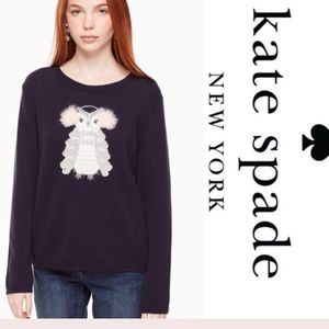 Kate Spade broom street navy owl sweater